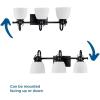 Progress Lighting P300428-31M Preston 22 in. Three-Light Matte Black Vanity Light with Etched Opal Glass Shades