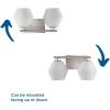 Progress Lighting P300431-009 Copeland Collection 15 in. Two-Light Brushed Nickel Vanity Light with Etched Opal Glass Shades