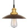 Progress Lighting 1-Light Brass Paint Inside Metal Shade Farmhouse Mini-Pendant Light, Archives Collection, Indoor, P5161-20, Antique Bronze