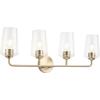 Progress Lighting Celino Collection Four-Light Vanity Light with Clear Glass Shades