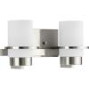 Progress Lighting P300415-015 Reiss 22.75 in. Three-Light Polished Chrome Vanity Light with Etched Glass Shade(Brushed Nickel)