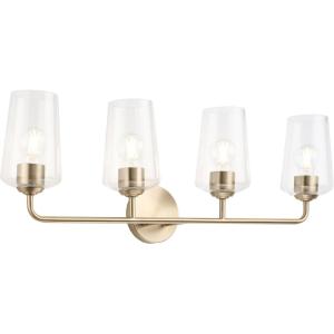 Progress Lighting Celino Collection Four-Light Vanity Light with Clear Glass Shades