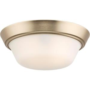 Progress Lighting Edessa Collection Two-Light Small Flush Mount Light with White Glass Shade