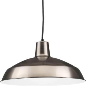 Progress Lighting Metal Shade Collection 1-Light Spun Metal Shade Farmhouse Pendant Light Brushed Nickel(Venetian Bronze)