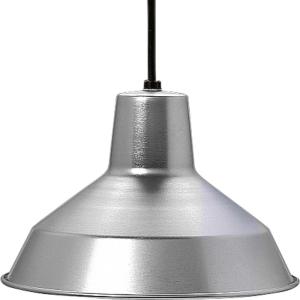Progress Lighting P5087-13 Cord-Hung Mini-Pendant with White Interlined Shade, Brushed Steel