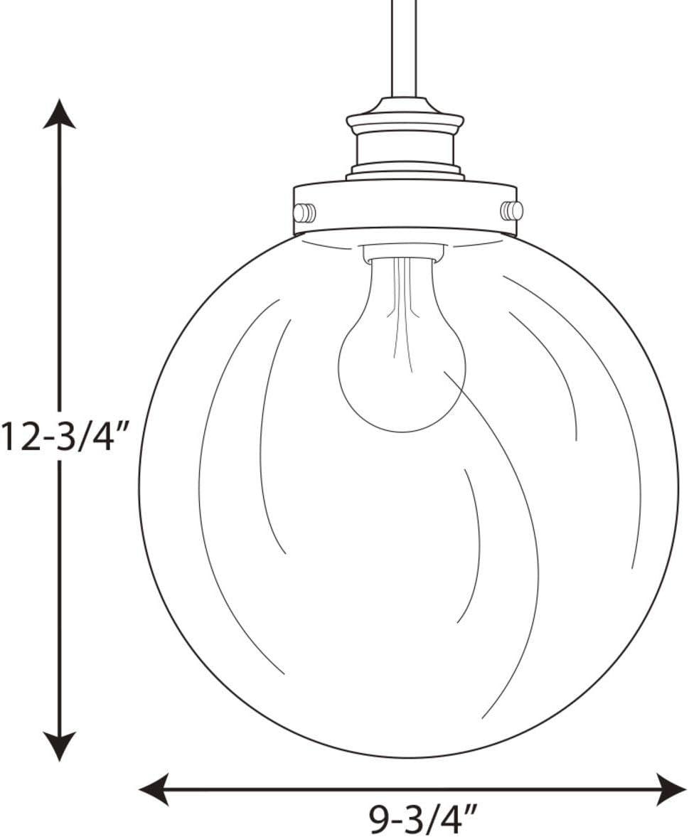 image:imageProgress Lighting 1Light Clear Glass Farmhouse Pendant Light Penn Collection Indoor P5070104 Polished NickelPolished Nickel