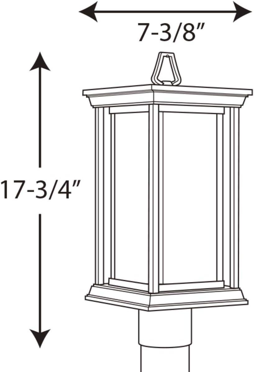 image:imageProgress Lighting 1Light Clear Seeded Glass Craftsman Outdoor Post Lantern Light Endicott Collection Outdoor P540031 Textured BlackBronze