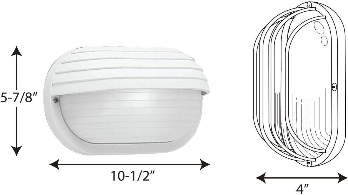 image:imageProgress Lighting 1Light UV Stabilized Ribbed Frosted Polycarbonate Shade Modern Outdoor 1012 Wall or Ceiling Light Bulkheads Collection Outdoor P570630 White