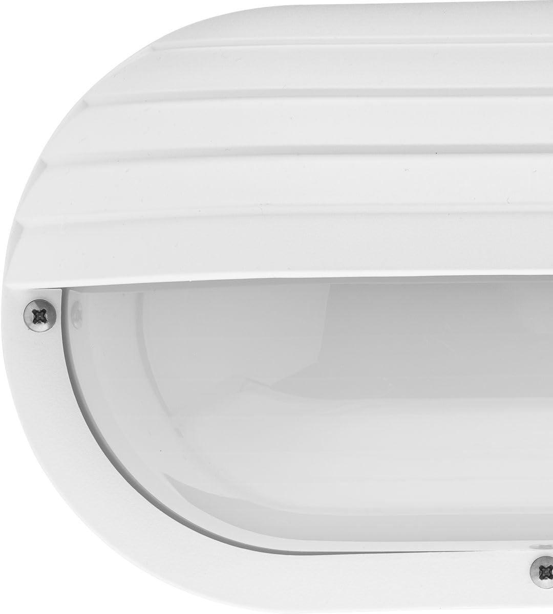 image:imageProgress Lighting 1Light UV Stabilized Ribbed Frosted Polycarbonate Shade Modern Outdoor 1012 Wall or Ceiling Light Bulkheads Collection Outdoor P570630 White