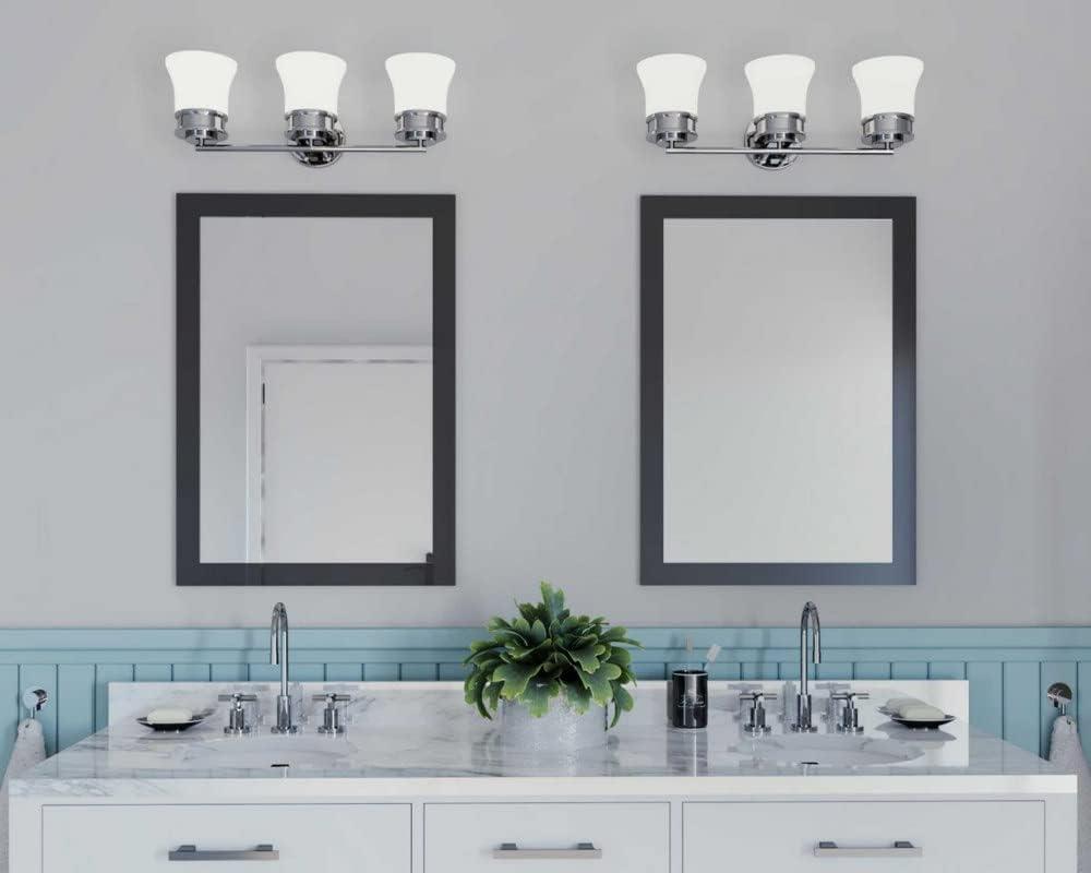 image:imageProgress Lighting 4 Light Bathroom Vanity Light Coastal Style Modern Bath Lighting Fixture with Etched White Glass Shade for Over the Mirror Reversible Mounting Cascadia Collection Antique BronzeAntique Bronze