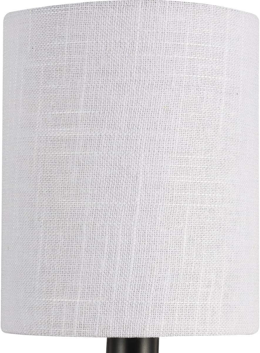 image:imageProgress Lighting Bonita Collection 6Light White Linen Fabric Shade Luxe Chandelier Light Matte Black