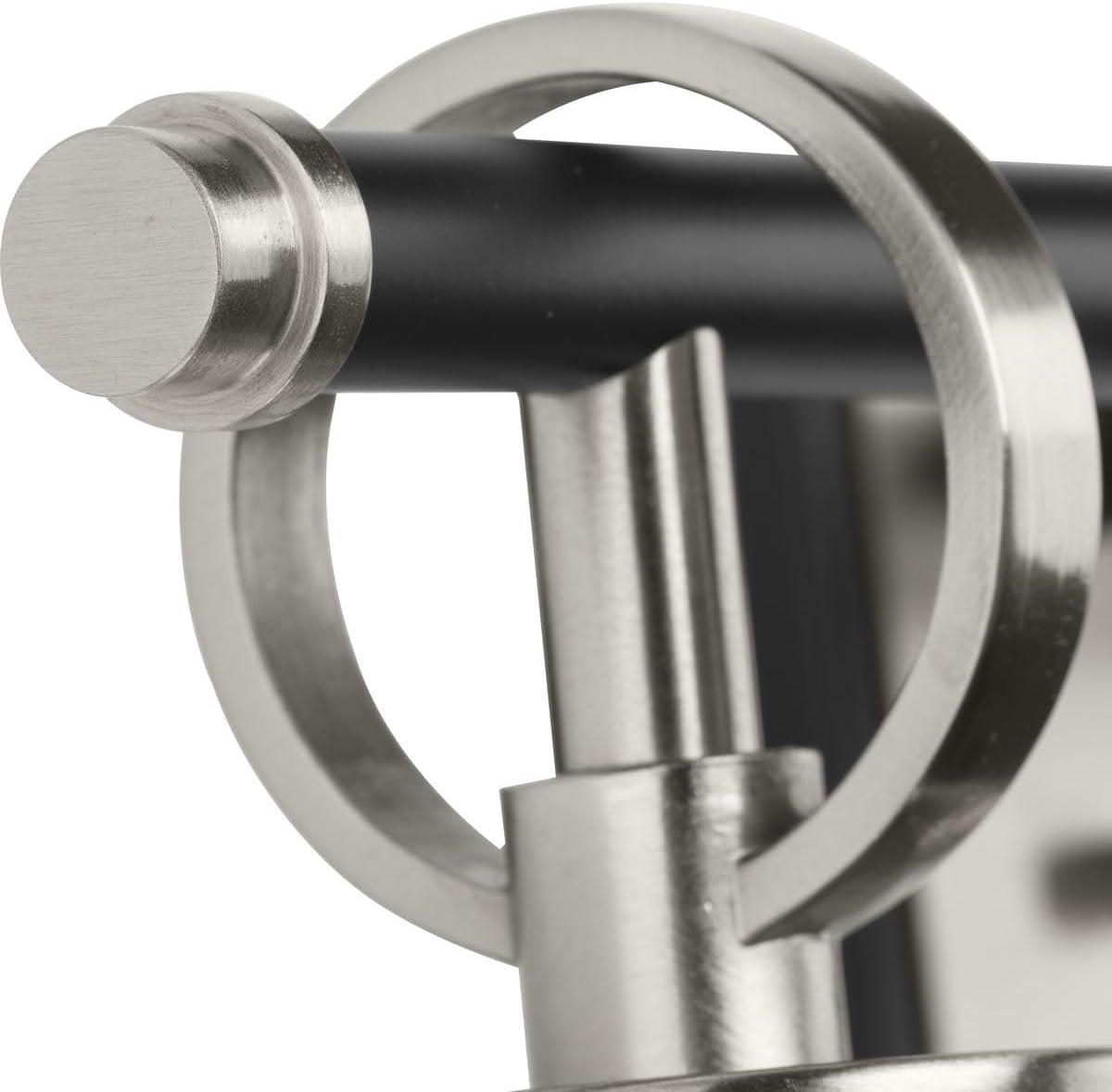 image:imageProgress Lighting Cassell 2412 in 3Light Brushed Nickel and Matte Black Vanity Light with Clear Glass Shades for Bathroom