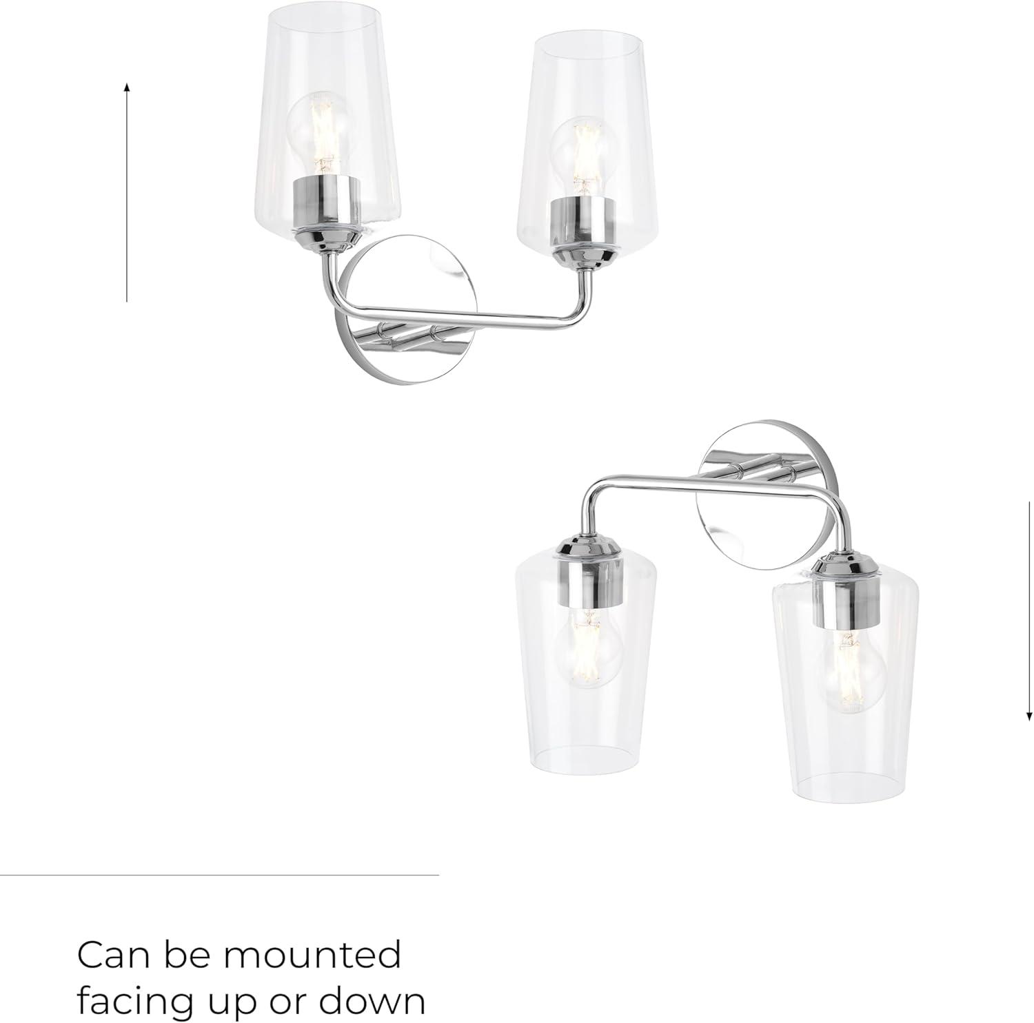 image:imageProgress Lighting Celino Collection TwoLight Vanity Light with Clear Glass Shades