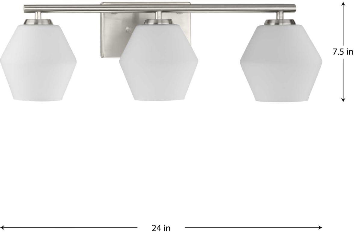 image:imageProgress Lighting Copeland Collection ThreeLight Brushed Gold Vanity MidCentury Modern Vanity Light P300432191Brushed Nickel