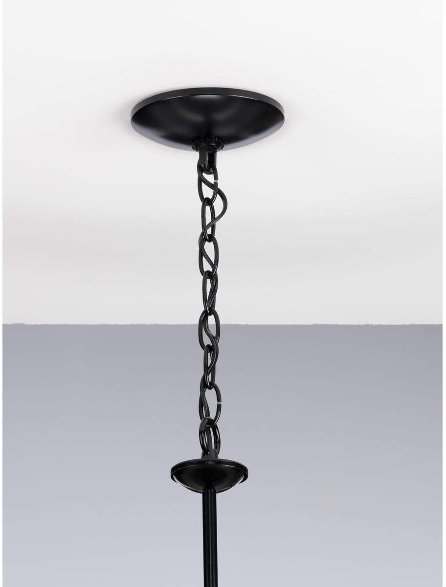 image:imageProgress Lighting Drum Shade Collection FiveLight Chandelier Farmhouse Style Hanging Ceiling Light Fixture for Dining Rooms Foyers White Textured Linen Shade Brushed NickelBlack