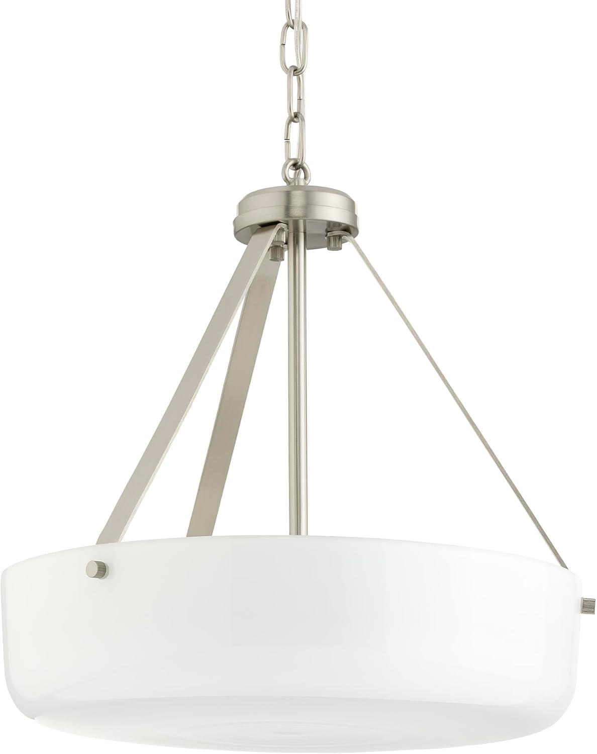 image:imageProgress Lighting Lieon Collection ThreeLight SemiFlush Convertible Light with White Glass Shade