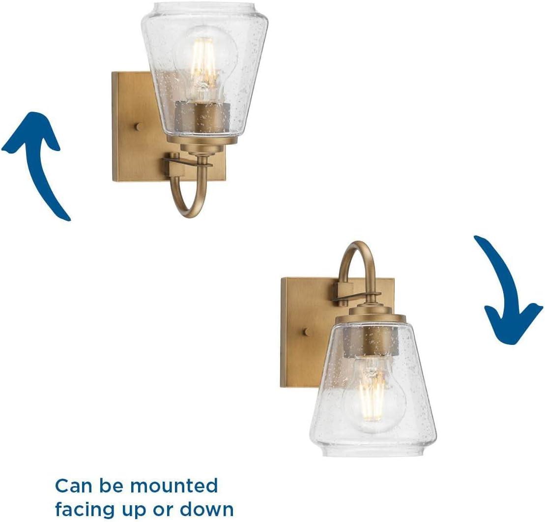 image:imageProgress Lighting Martenne 462 in OneLight Aged Bronze Vanity Light with Seeded Glass Shade