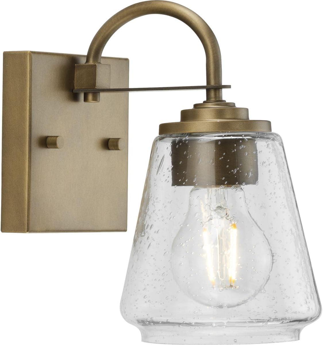 image:imageProgress Lighting Martenne 462 in OneLight Aged Bronze Vanity Light with Seeded Glass Shade
