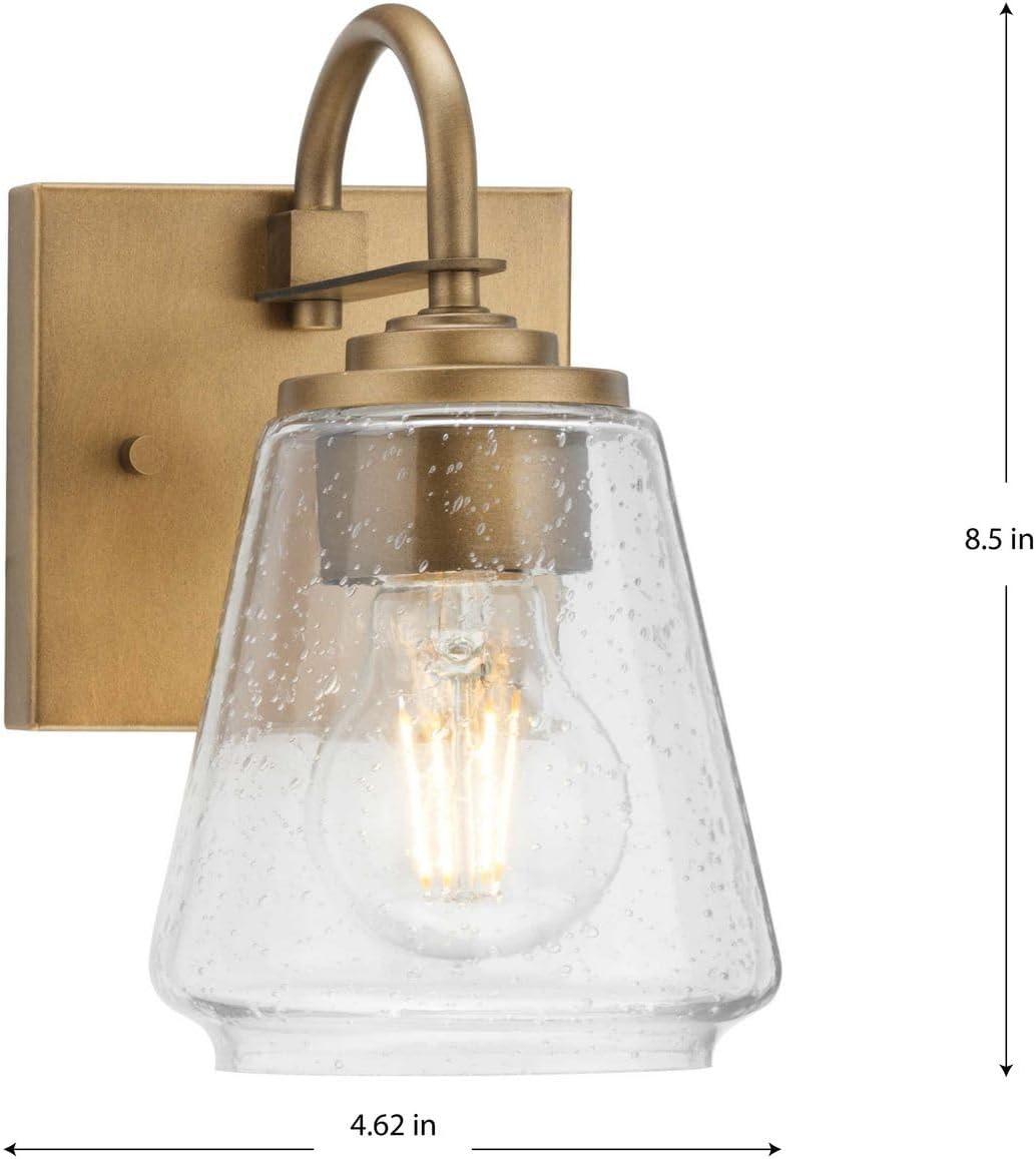 image:imageProgress Lighting Martenne 462 in OneLight Aged Bronze Vanity Light with Seeded Glass Shade