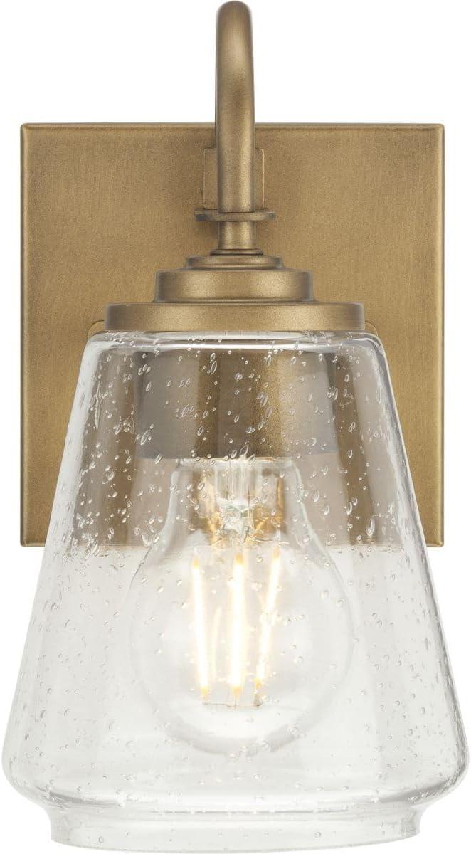image:imageProgress Lighting Martenne 462 in OneLight Aged Bronze Vanity Light with Seeded Glass Shade