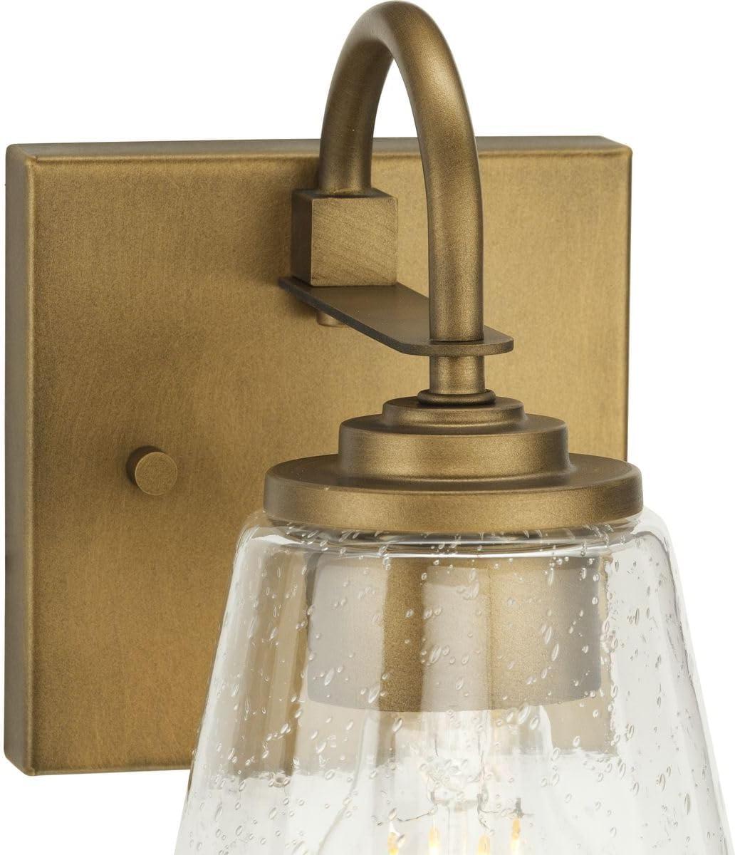 image:imageProgress Lighting Martenne 462 in OneLight Aged Bronze Vanity Light with Seeded Glass Shade