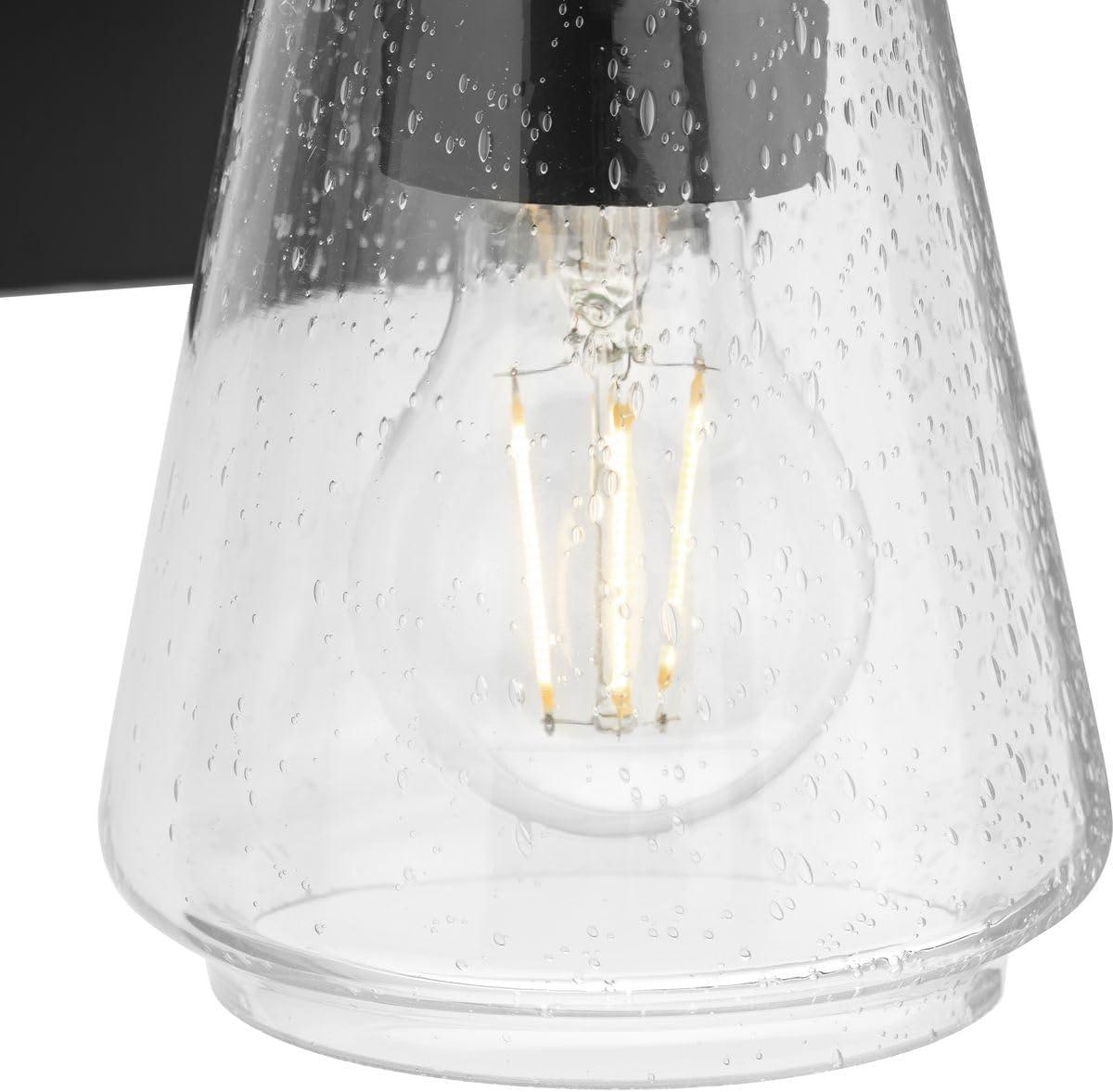 image:imageProgress Lighting Martenne 462 in OneLight Matte Black Vanity Light with Seeded Glass Shade