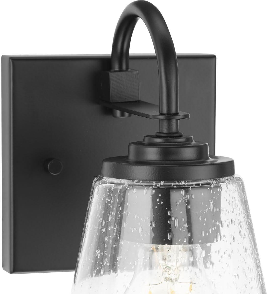 image:imageProgress Lighting Martenne 462 in OneLight Matte Black Vanity Light with Seeded Glass Shade