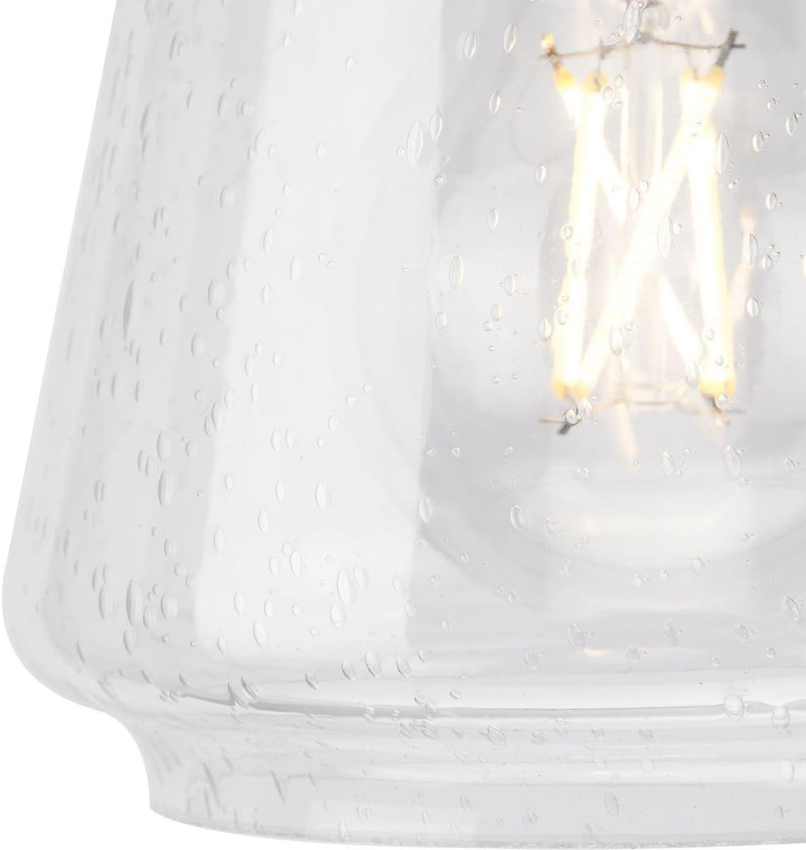 image:imageProgress Lighting Martenne 462 in OneLight Matte Black Vanity Light with Seeded Glass Shade