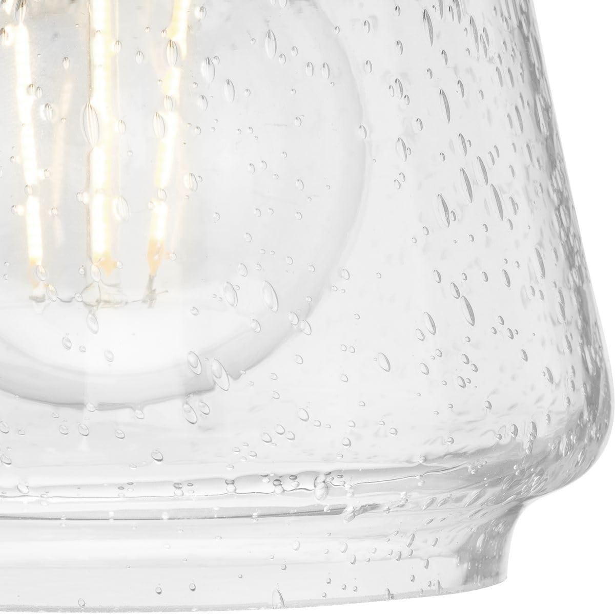 image:imageProgress Lighting Martenne 462 in OneLight Matte Black Vanity Light with Seeded Glass Shade