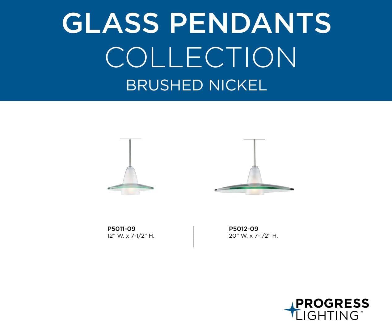 image:imageProgress Lighting Modern Pendant 1Light Clear and Etched Glass Pendant Light Indoor P501209 Brushed NickelNickel