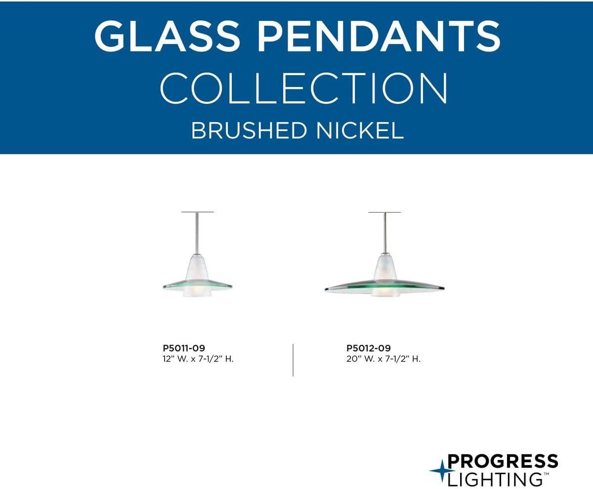 image:imageProgress Lighting Modern Pendant 1Light Clear and Etched Glass Pendant Light Indoor P501209 Brushed NickelNickel