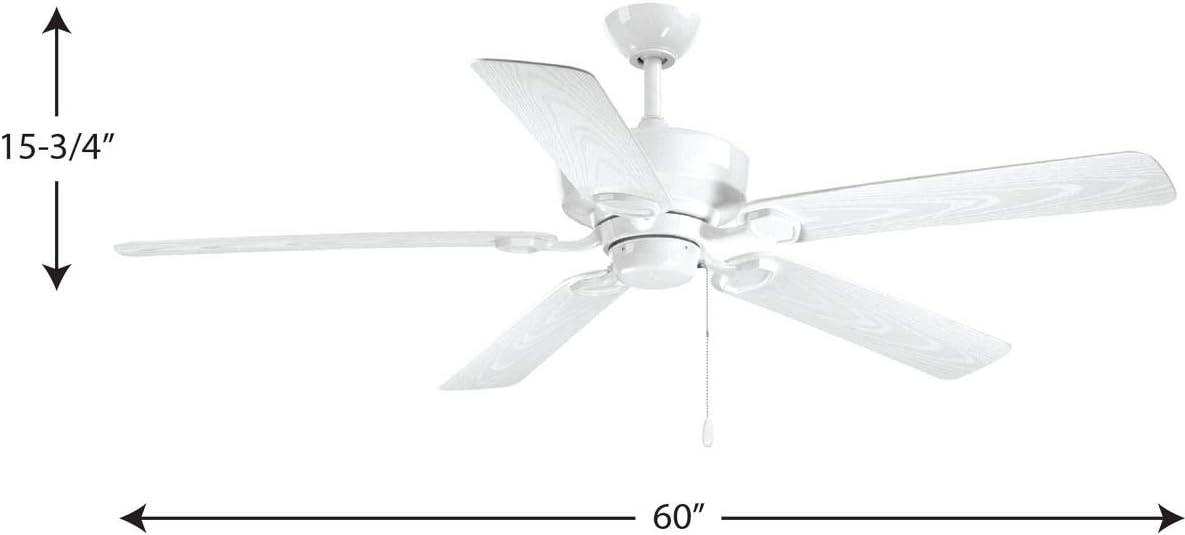 image:imageProgress Lighting P256280 Protruding Mount 5 Toasted Oak Blades Ceiling fan Forged BlackWhite