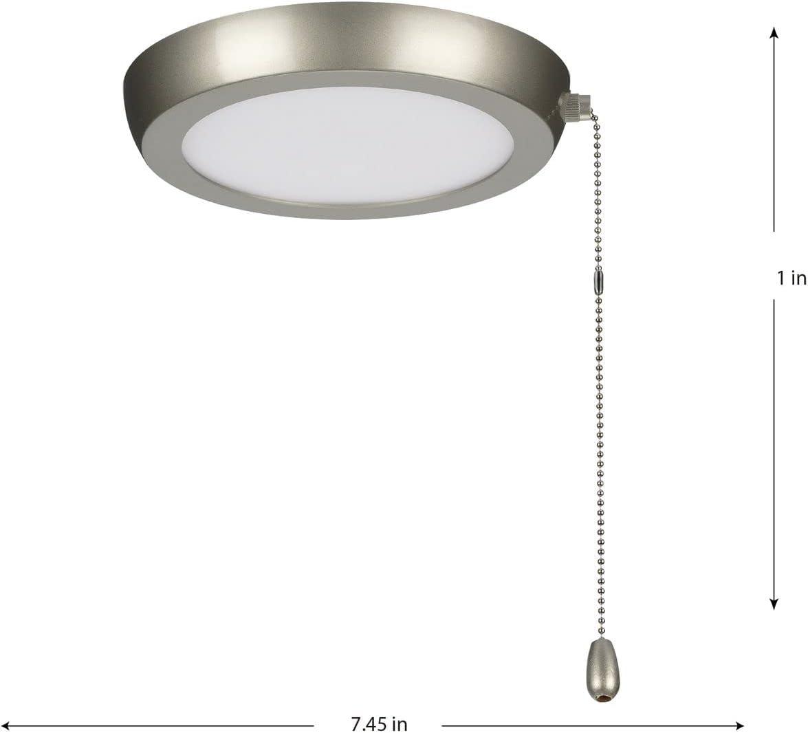 image:imageProgress Lighting P26000215230 AirPro 1Light Transitional Integrated LED Edgelit Ceiling Fan Light Kit Painted Nickel with Opal Shade