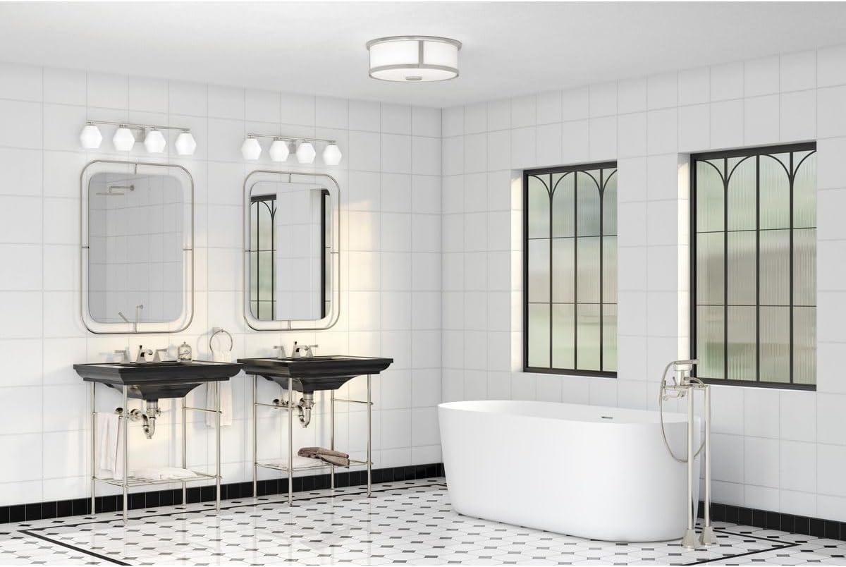 image:imageProgress Lighting P300430009 Copeland Collection 6 in OneLight Brushed Nickel Vanity Light with Etched Opal Glass ShadeBrushed Nickel