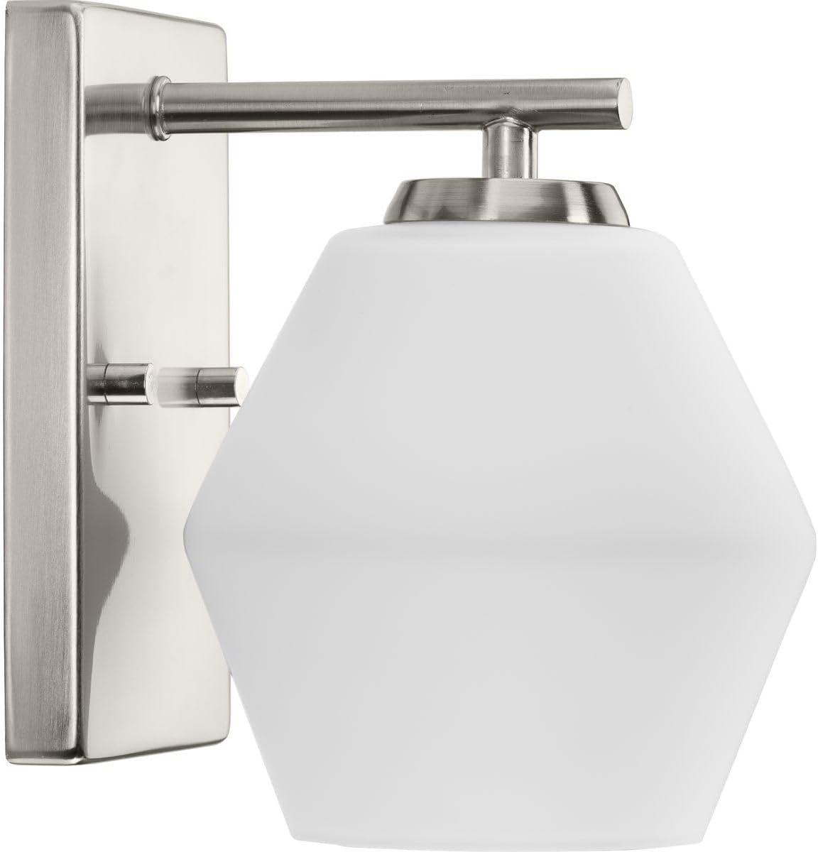 image:imageProgress Lighting P300430009 Copeland Collection 6 in OneLight Brushed Nickel Vanity Light with Etched Opal Glass ShadeBrushed Nickel