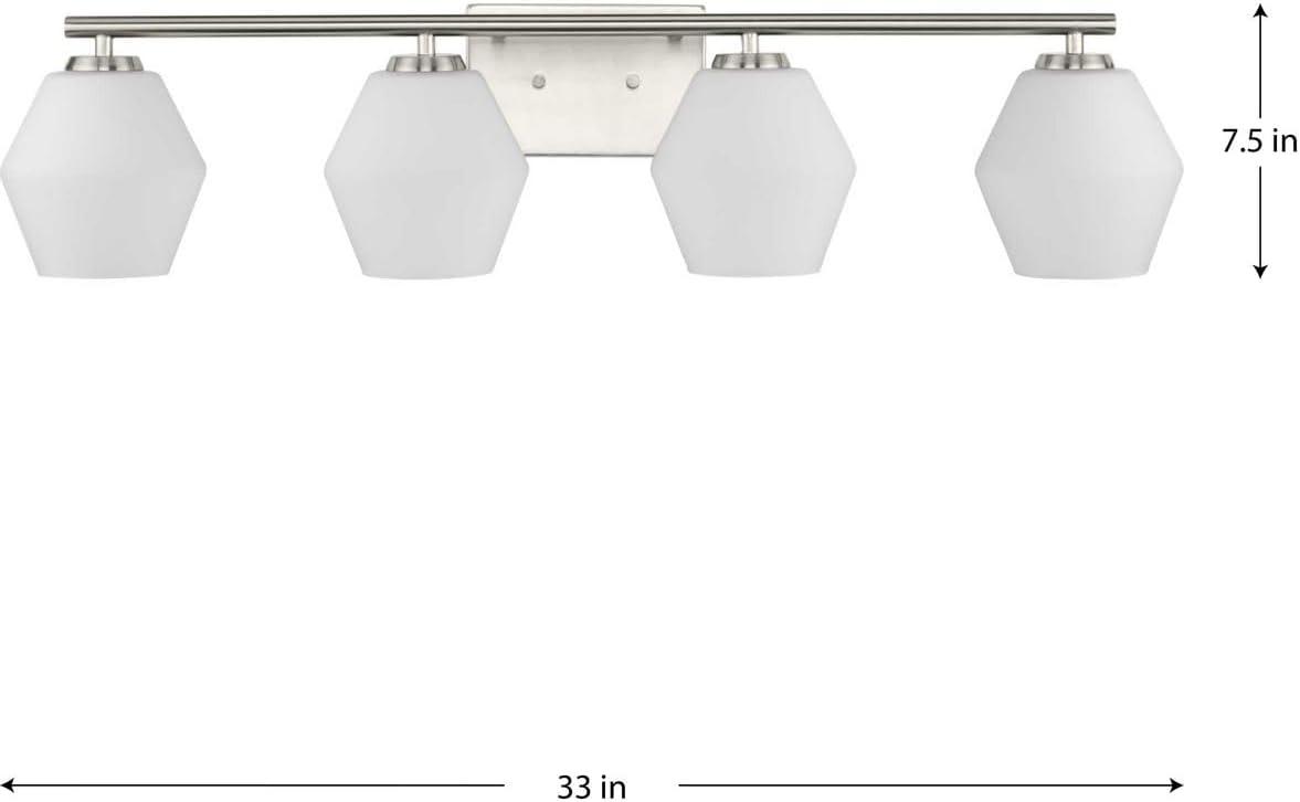 image:imageProgress Lighting P300430009 Copeland Collection 6 in OneLight Brushed Nickel Vanity Light with Etched Opal Glass ShadeBrushed Nickel