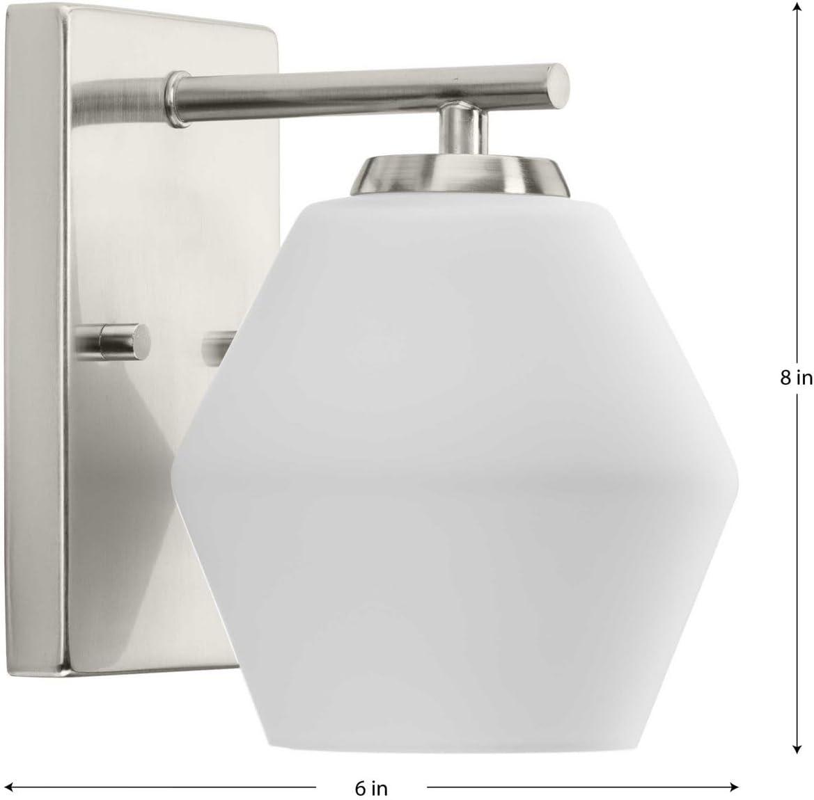 image:imageProgress Lighting P300430009 Copeland Collection 6 in OneLight Brushed Nickel Vanity Light with Etched Opal Glass ShadeBrushed Nickel