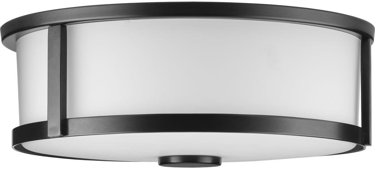 image:imageProgress Lighting P350253009 Gilliam 1258 in TwoLight Brushed Nickel Flush Mount with Clear Glass ShadeMatte Black