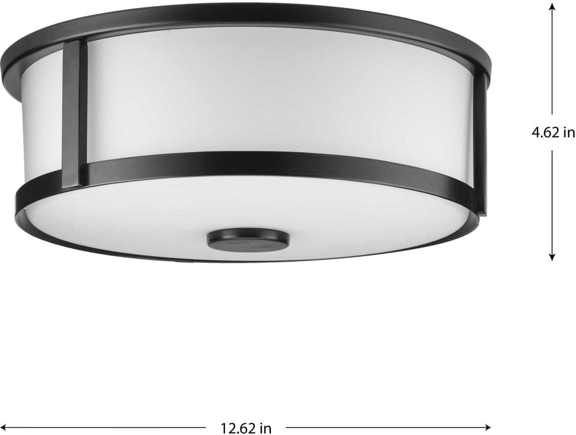 image:imageProgress Lighting P350253009 Gilliam 1258 in TwoLight Brushed Nickel Flush Mount with Clear Glass ShadeMatte Black