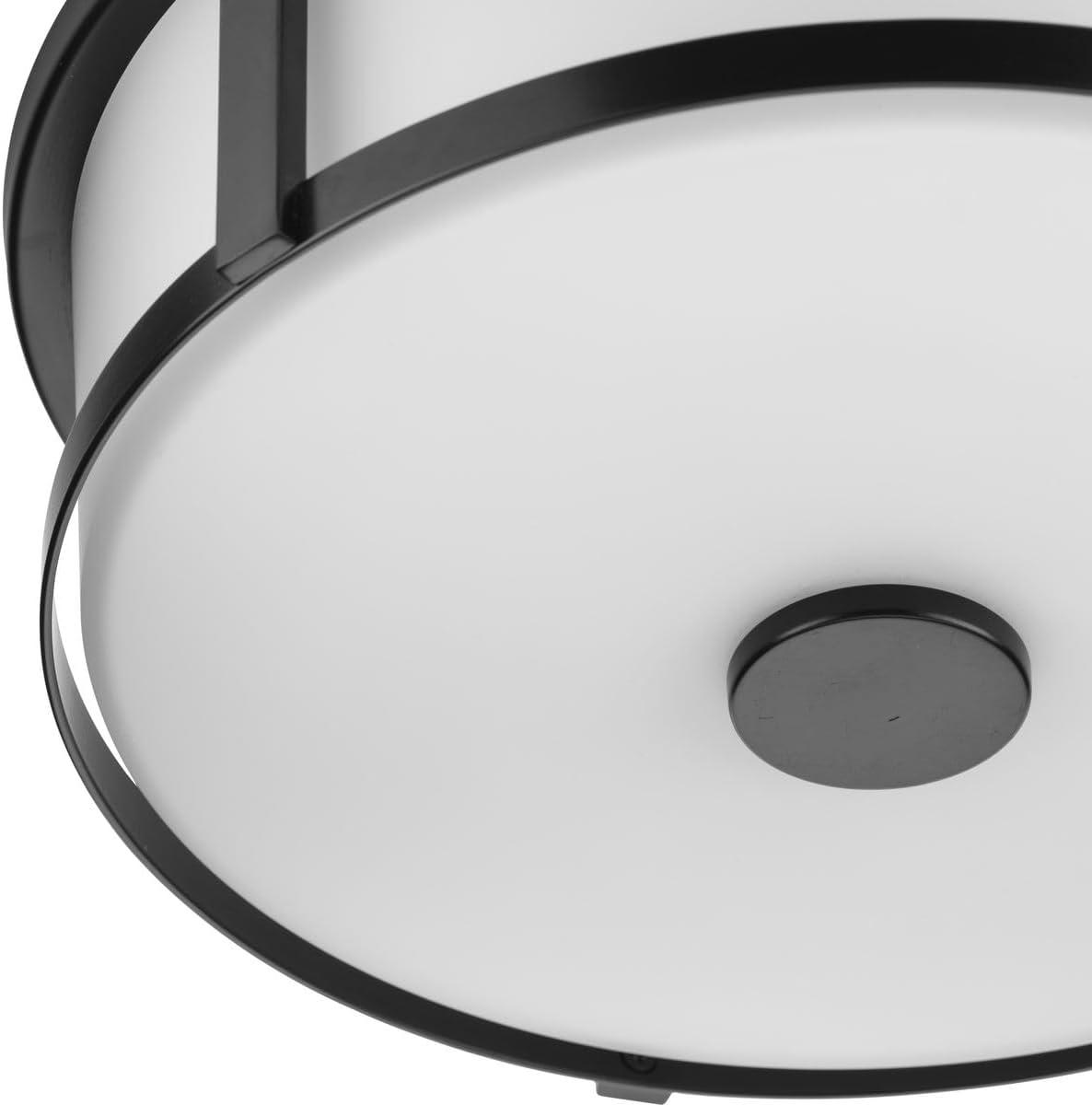 image:imageProgress Lighting P350253009 Gilliam 1258 in TwoLight Brushed Nickel Flush Mount with Clear Glass ShadeMatte Black