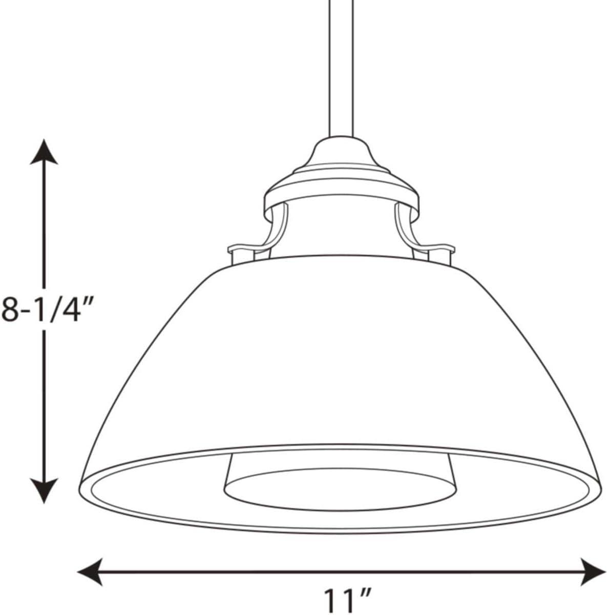 image:imageProgress Lighting P500013104 Carbon OneLight Pendant with Metal Shade BlackPolished Nickel