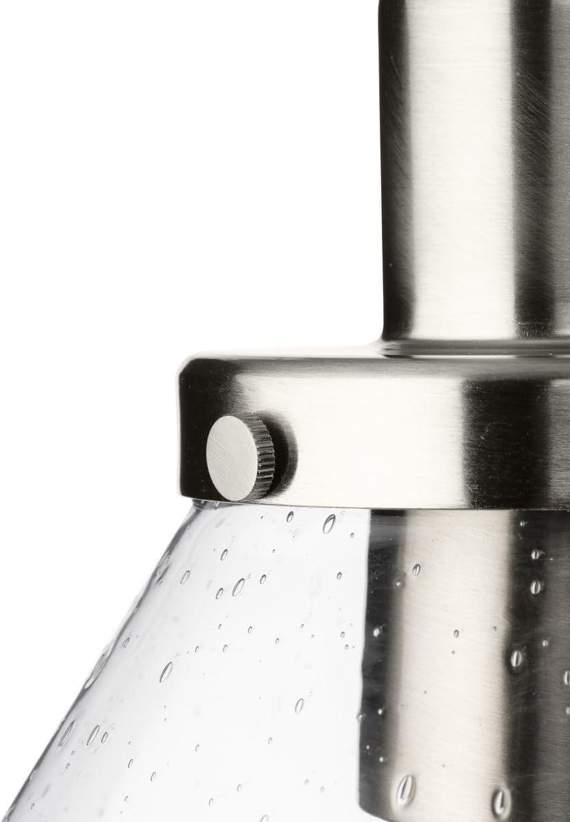 image:imageProgress Lighting P500384009 Hinton Collection 16 in OneLight Brushed Nickel Pendant with Clear Seeded Glass Shade