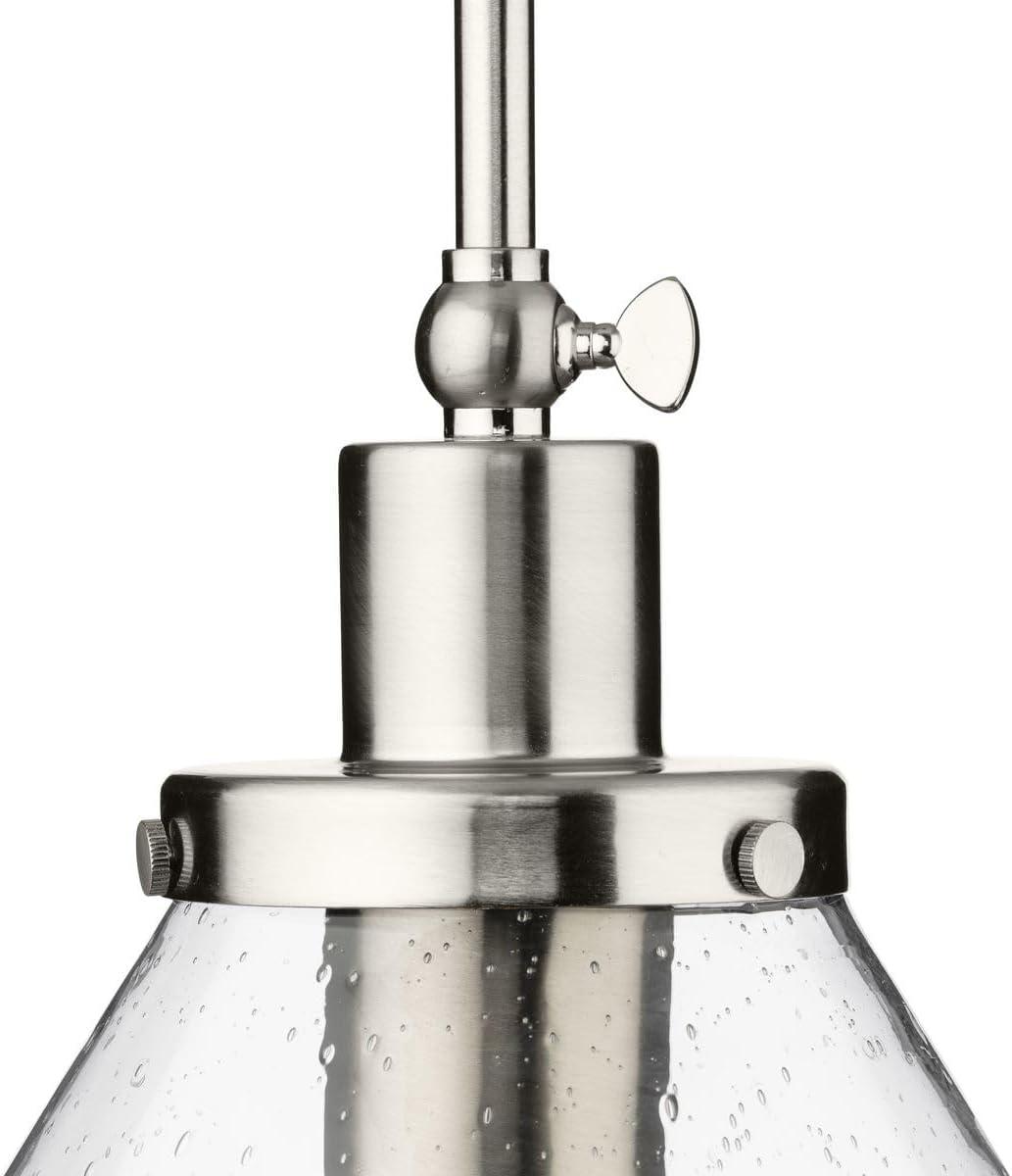 image:imageProgress Lighting P500384009 Hinton Collection 16 in OneLight Brushed Nickel Pendant with Clear Seeded Glass Shade