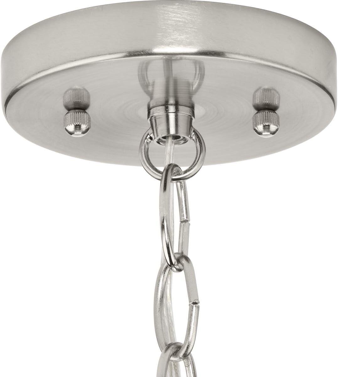 image:imageProgress Lighting P500384009 Hinton Collection 16 in OneLight Brushed Nickel Pendant with Clear Seeded Glass Shade
