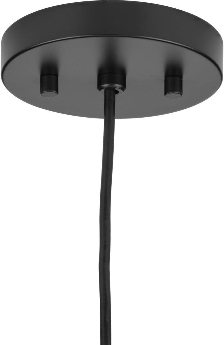 image:imageProgress Lighting P50040431M Cofield Collection 4 in OneLight Matte Black Transitional Pendant with Etched White Glass Shade