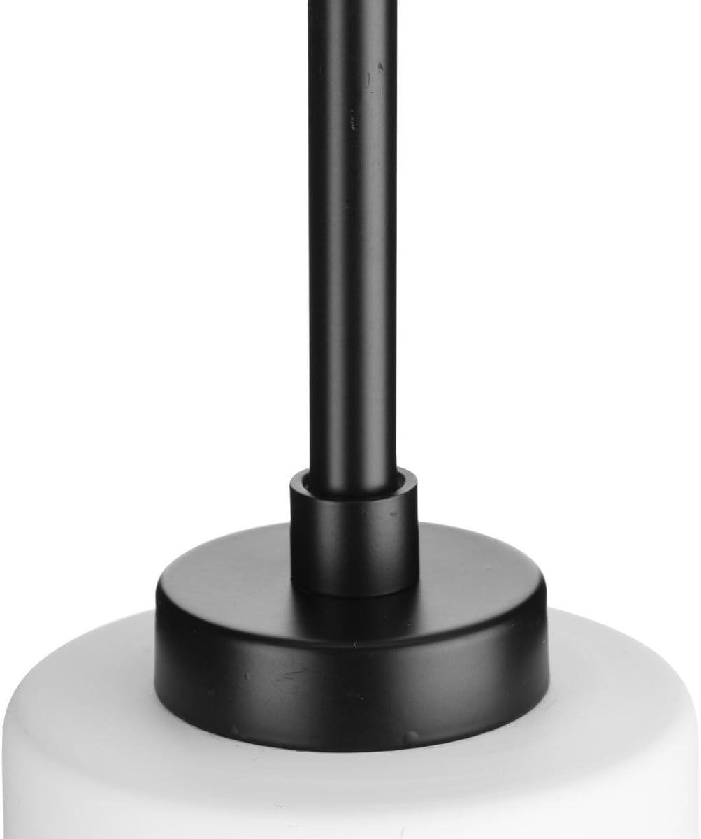 image:imageProgress Lighting P50040431M Cofield Collection 4 in OneLight Matte Black Transitional Pendant with Etched White Glass Shade