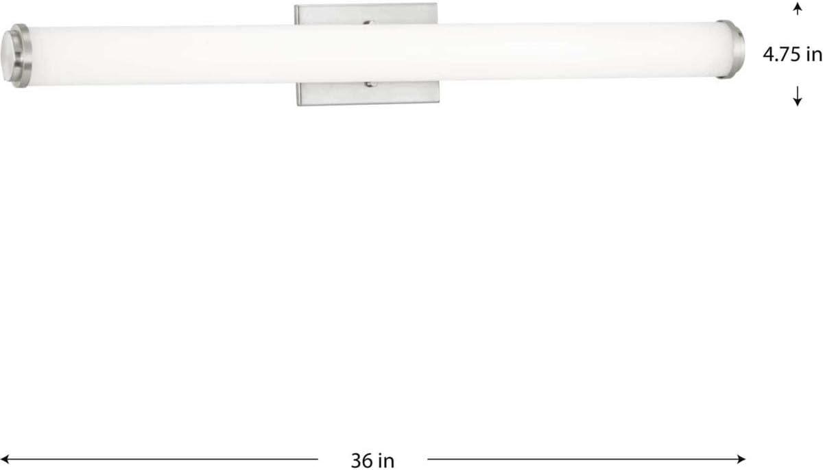 image:imageProgress Lighting Phase 11 LED Collection 36 White Shade Modern Bath Vanity Light Brushed Nickel