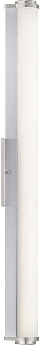 image:imageProgress Lighting Phase 11 LED Collection 36 White Shade Modern Bath Vanity Light Brushed Nickel