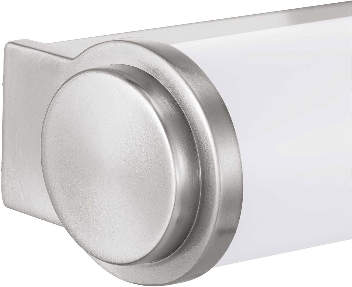 image:imageProgress Lighting Phase 11 LED Collection 36 White Shade Modern Bath Vanity Light Brushed Nickel