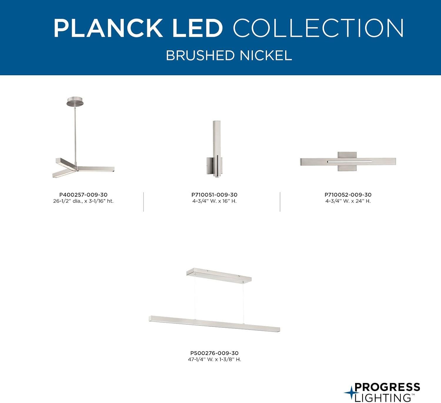 image:imageProgress Lighting Planck LED Collection White Shade Modern Pendant Light Matte Black 138x4725x175Nickel
